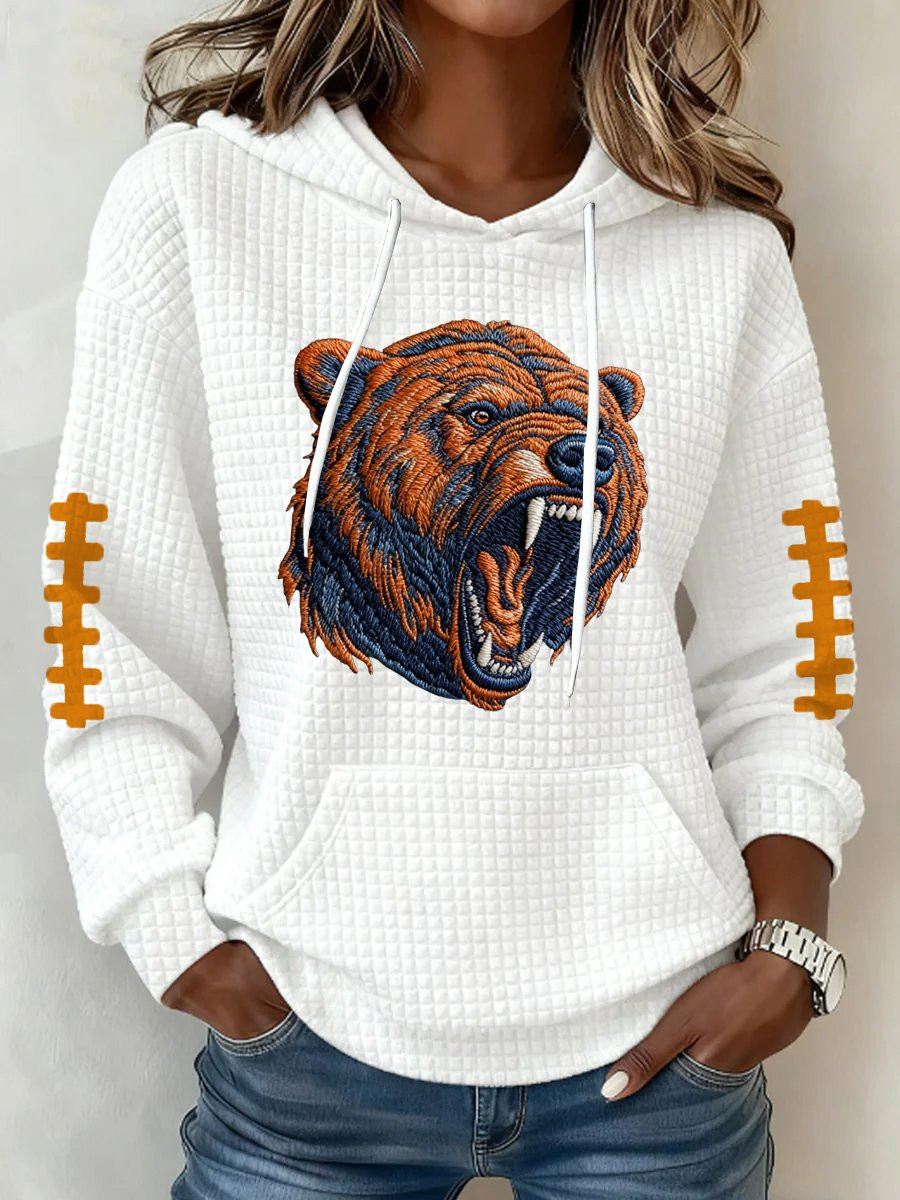 Chicago Bears Merch Vintage Bear Graphic Hoodie Game Day Outfits Gifts For Football Fans