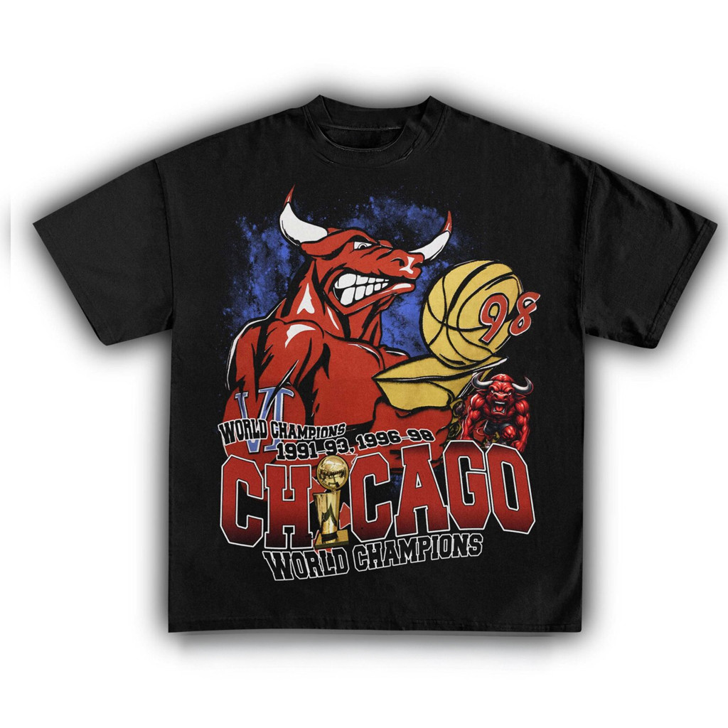 Chicago Bulls 6 Time Champions Vintage T-Shirt Gift Ideas For Basketball Lovers