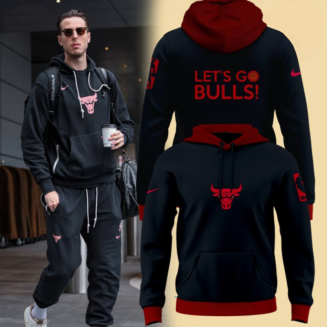 Chicago Bulls New 2025 Design Let's Go Bulls Hoodie Gifts For Basketball Fan