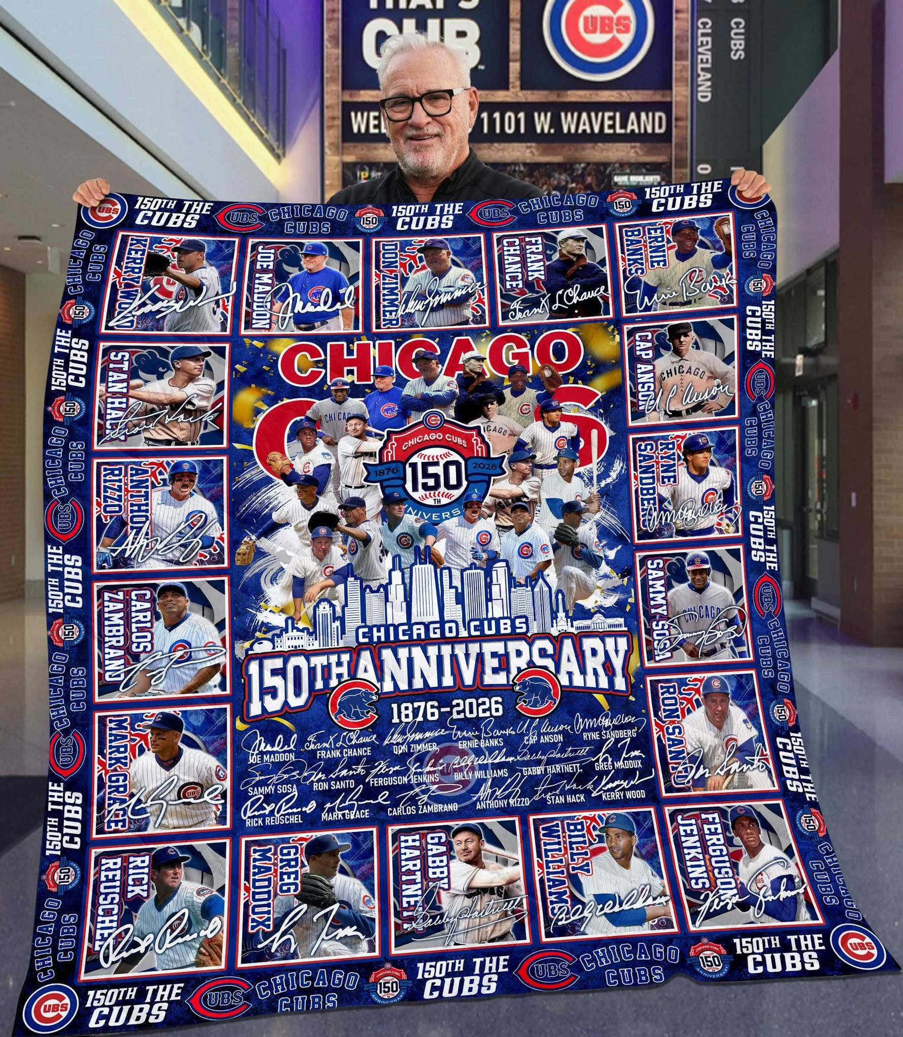 Chicago Cubs 150Th Anniversary 1876-2026 Fleece Blanket Thank You For The Memories Gifts