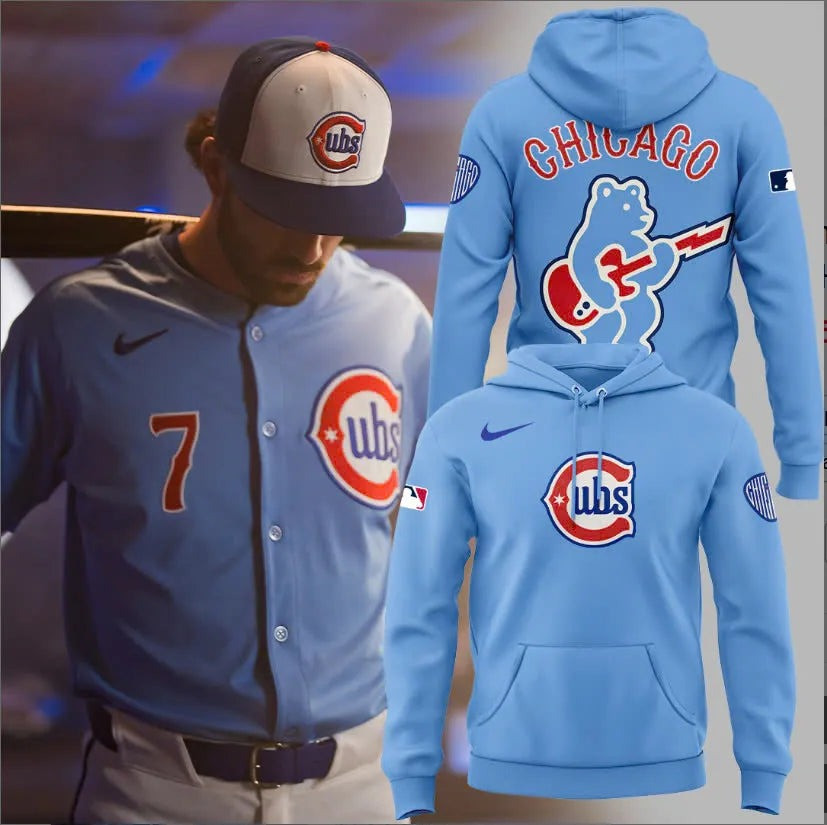 Chicago Cubs Alternate Hoodie MLB City Connect 2025 Light Blue Fan Merch Baseball Gifts