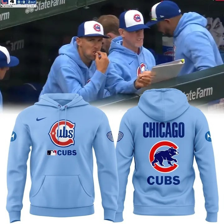 Chicago Cubs Alternate Hoodie MLB Light Blue Best Gifts For Cubs Fans Baseball Lovers