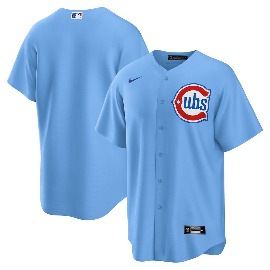 Chicago Cubs Baby Blue 2nd Alternate Jersey Baseball Father's Day Gifts