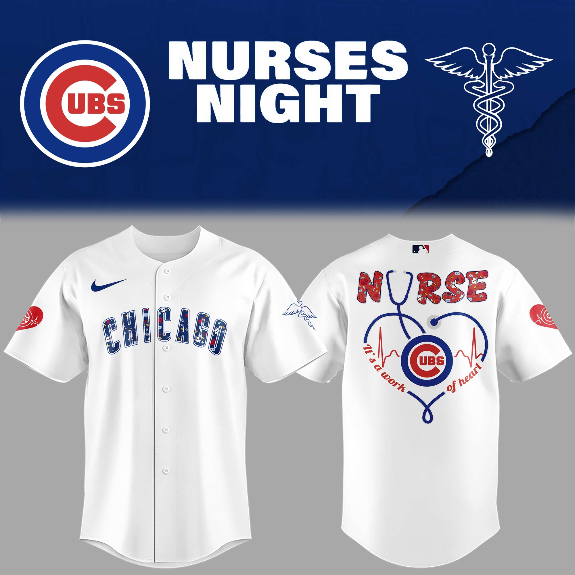 Chicago Cubs Baseball Nurses Night Jersey Baseball Fan Gifts