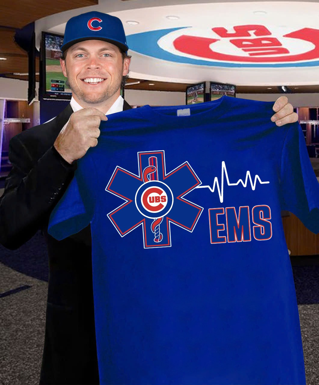 Chicago Cubs EMS T-Shirt Support Honor Emergency Medical Cubs Fan Merch Gifts For Him Her