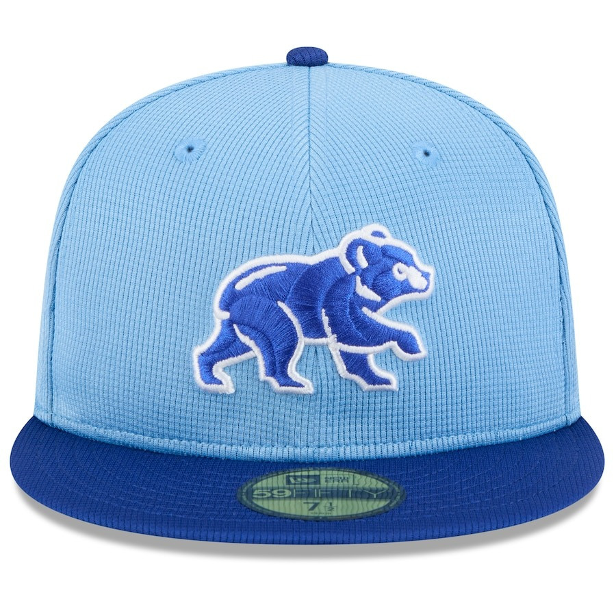 Chicago Cubs Hat New Era Light Blue Royal 2025 Spring Training 59FIFTY Fitted Cap Fan Merch