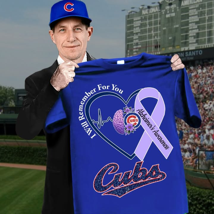 Chicago Cubs I Will Remember For You Alzheimer's Awareness Shirt Purple Ribbon Cubs Merch