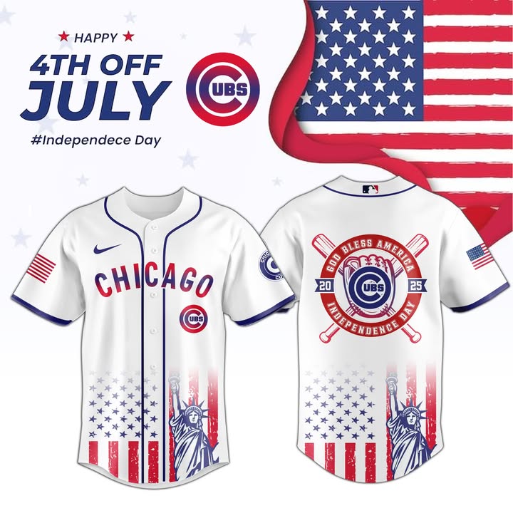 Chicago Cubs Independence Day 4th Of July Jersey Cubs Merch Best Gift For Baseball Lover