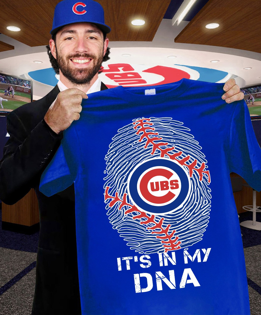 Chicago Cubs It's In My DNA T-Shirt Cool Unique Gifts For Cubs Fans Father's Day Ideas