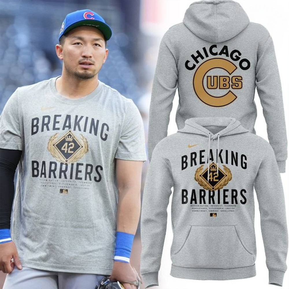 Chicago Cubs Jackie Robinson Day 2025 "Breaking Barriers" Hoodie Baseball Team Gift Ideas