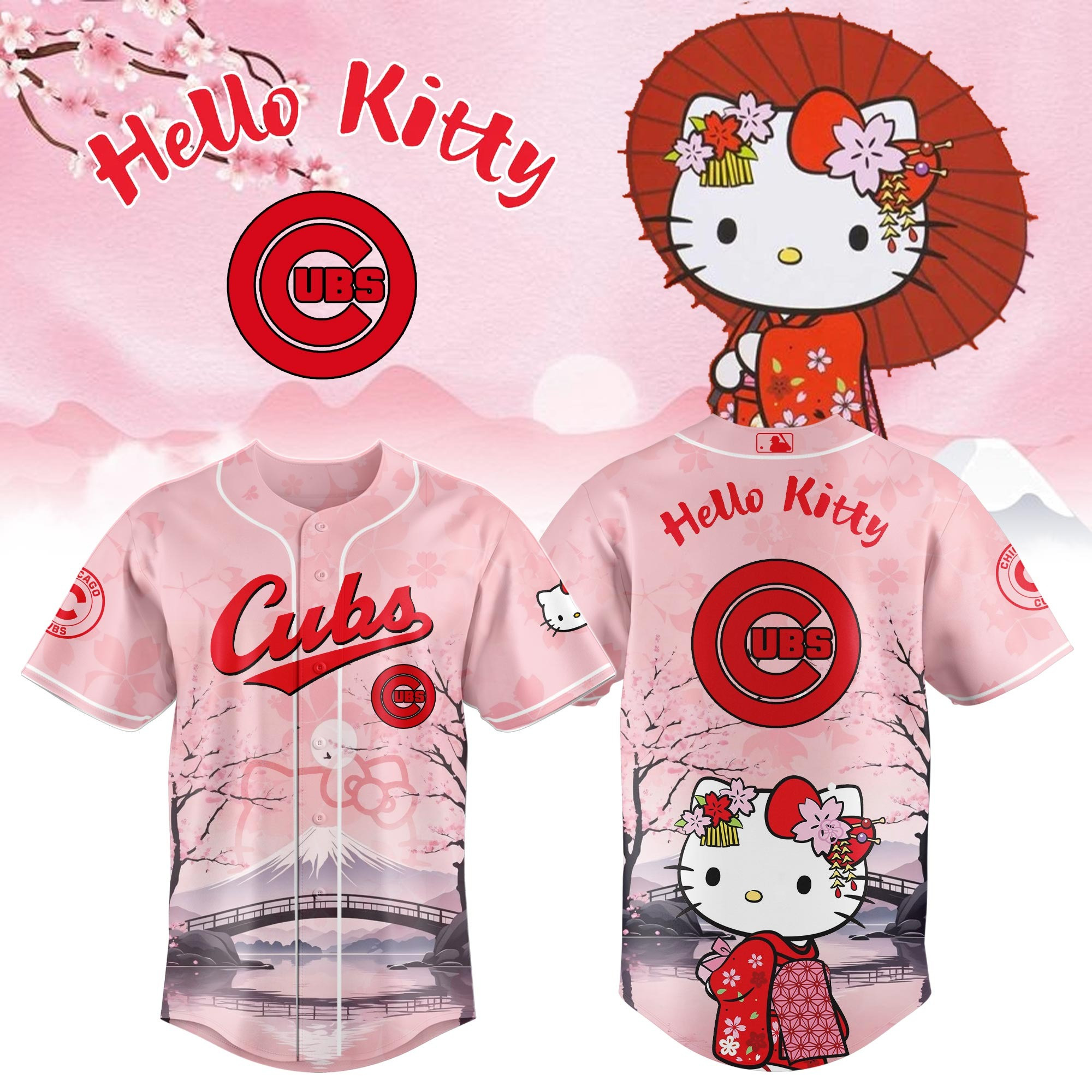 Chicago Cubs Kitty Chan Baseball Jersey 2025 Baseball Team Gift Ideas