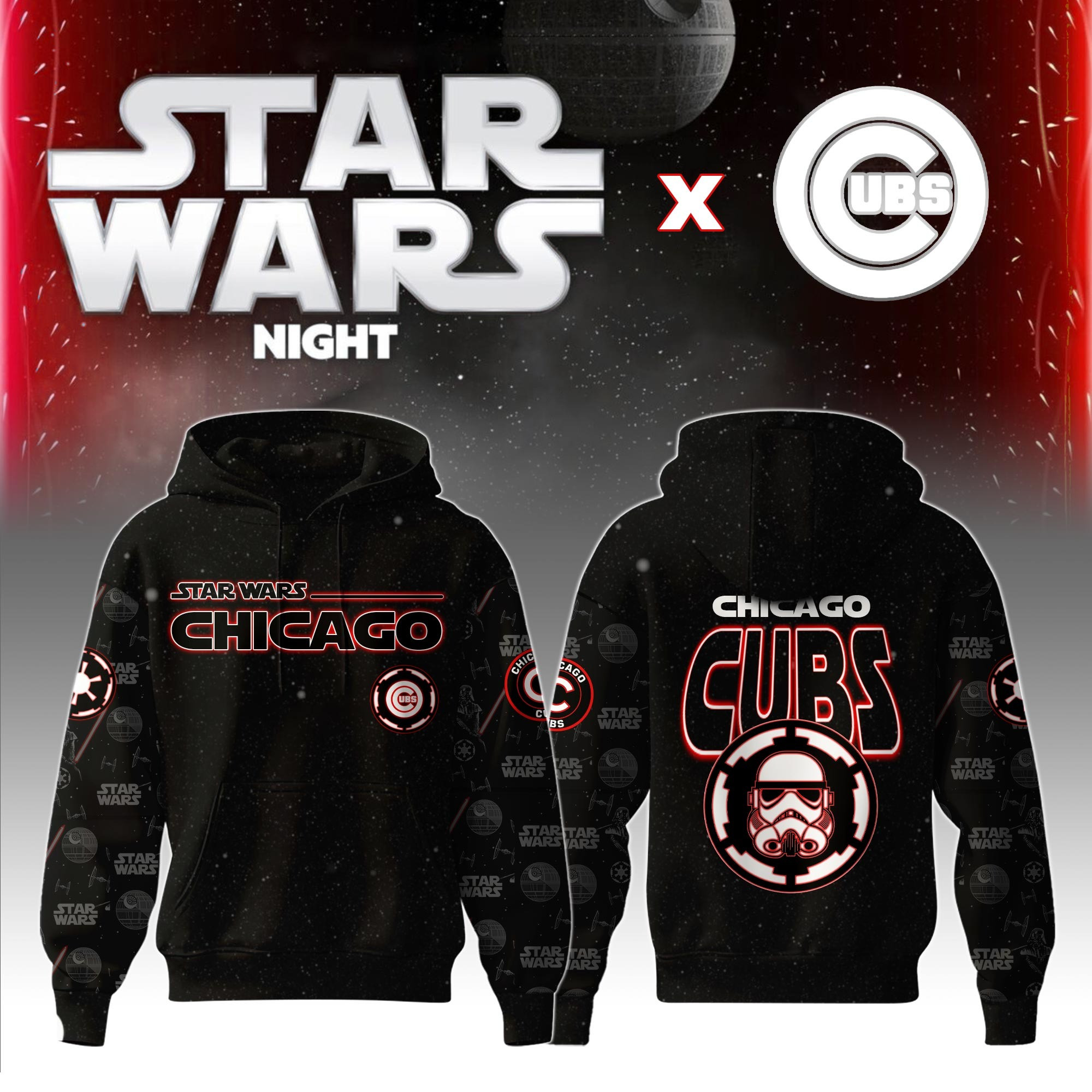 Chicago Cubs MLB x Star War Night Special Edition Hoodie 2025 Best Gifts For Baseball Fans