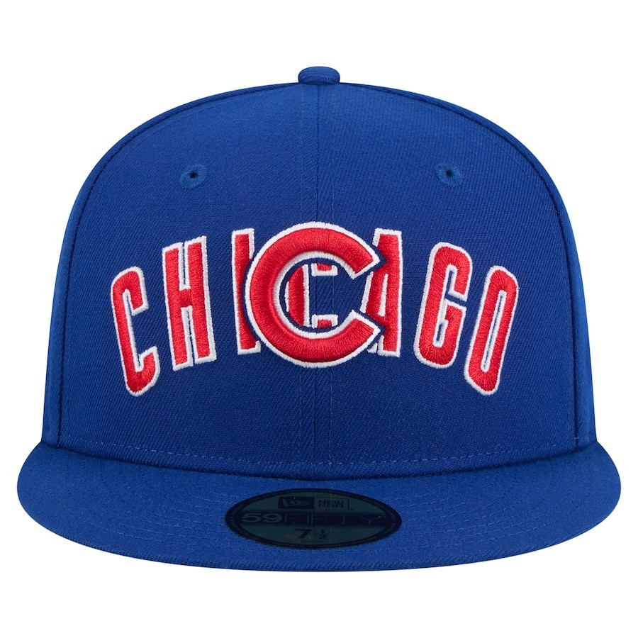 Chicago Cubs New Era Overlap Hat MLB 59FIFTY Fitted Hat Gear Gifts For Baseball Fans