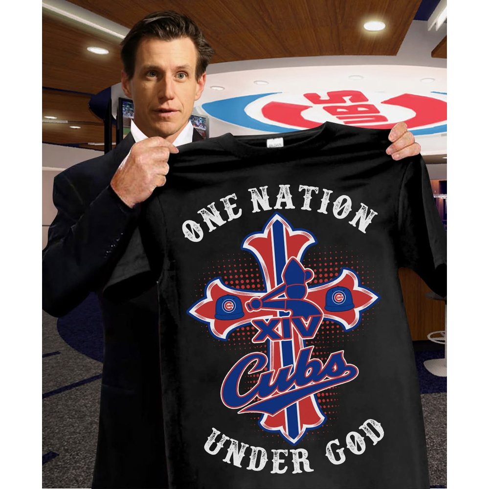 Chicago Cubs One Nation Under God Led by Leo XIV T-Shirt Cubs Merch Best Baseball Fans Gift Ideas