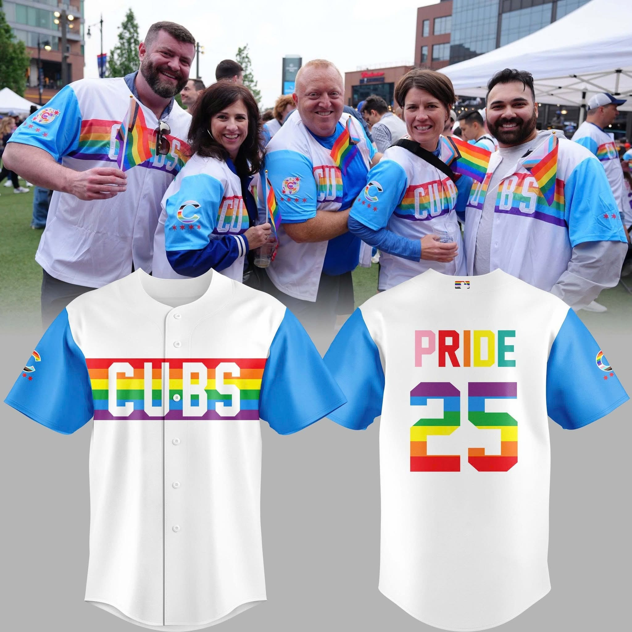 Chicago Cubs Pride Night 2025 Jersey MLB Baseball Lover Fan Merch Gifts For LGBTQ Friends
