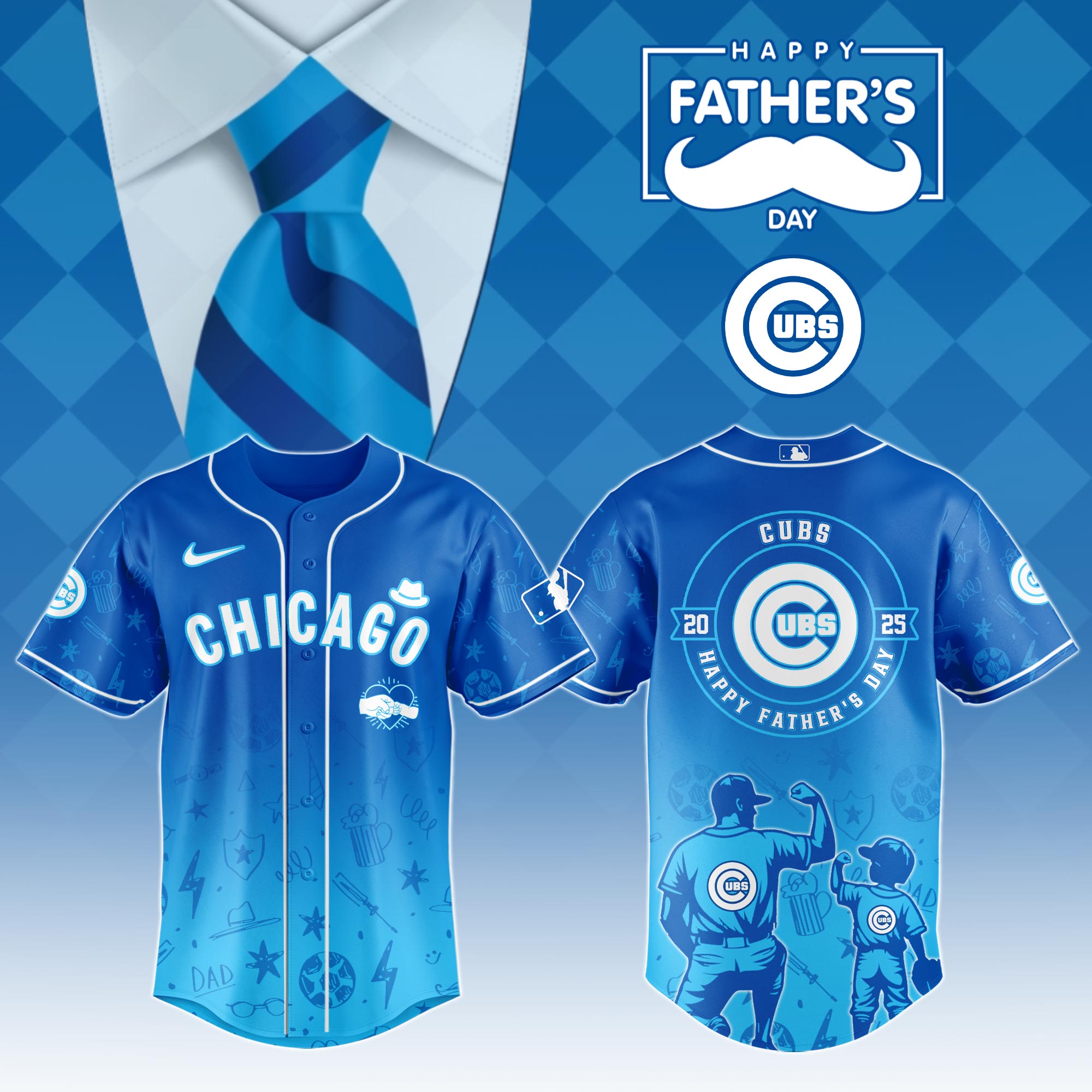 Chicago Cubs Special Father's Day Jersey Gift For Baseball Lovers