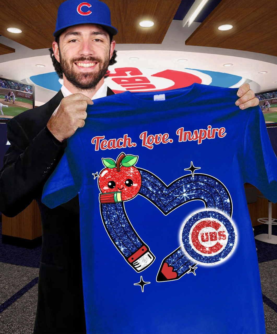 Chicago Cubs Teach Love Inspire T-Shirt Honor Teacher Appreciation Day Cubs Fan Gifts
