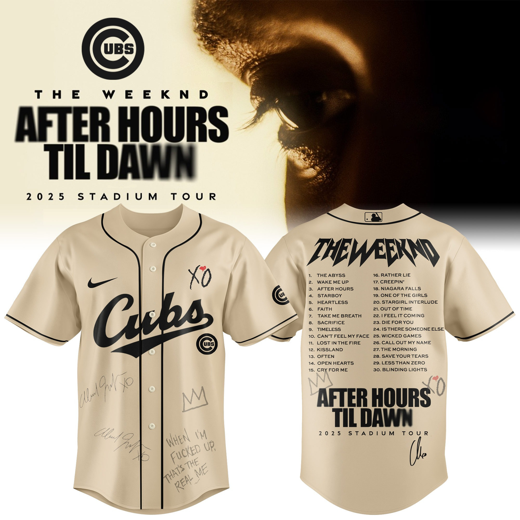 Chicago Cubs The Weeknd After Hours Til Dawn Jersey Best Gifts For Baseball Fans