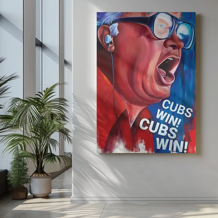 Chicago Cubs Win Poster Wall Art Decor Merchandise Best Gifts For Cubs Fans For Him