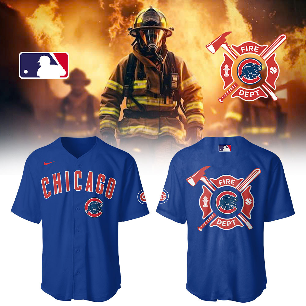 Chicago Cubs x Firefighter Appreciation Night Jersey Baseball Father's Day Gifts