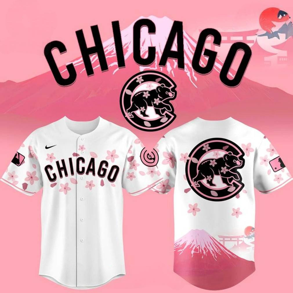 Chicago Cubs x Fuji Mount Cherry Blossom Special Baseball Jersey Best Gifts For Baseball Fans