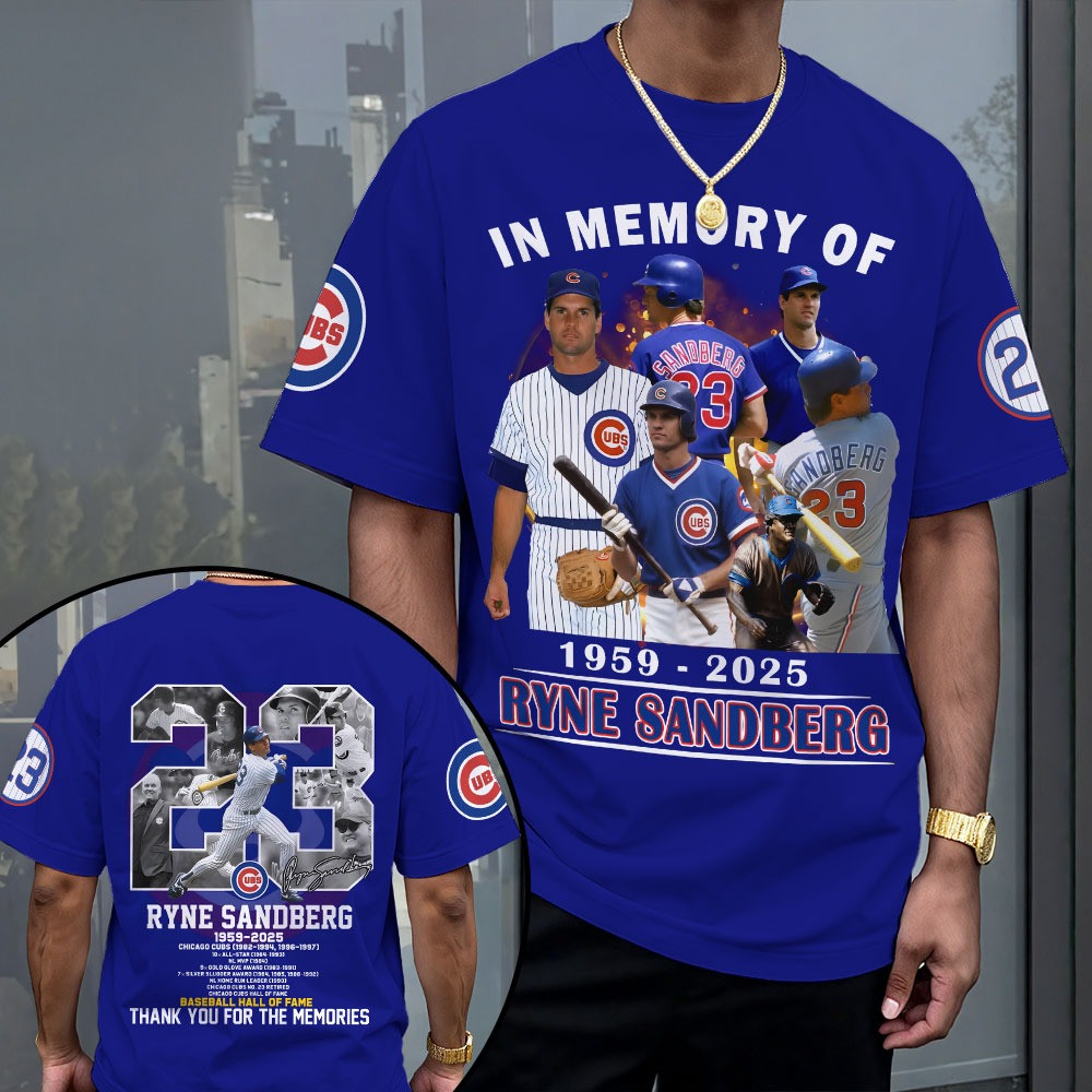 Chicago Cubs x In Memory Of Ryne Sandberg 23 T-Shirt Gifts For Baseball Lovers