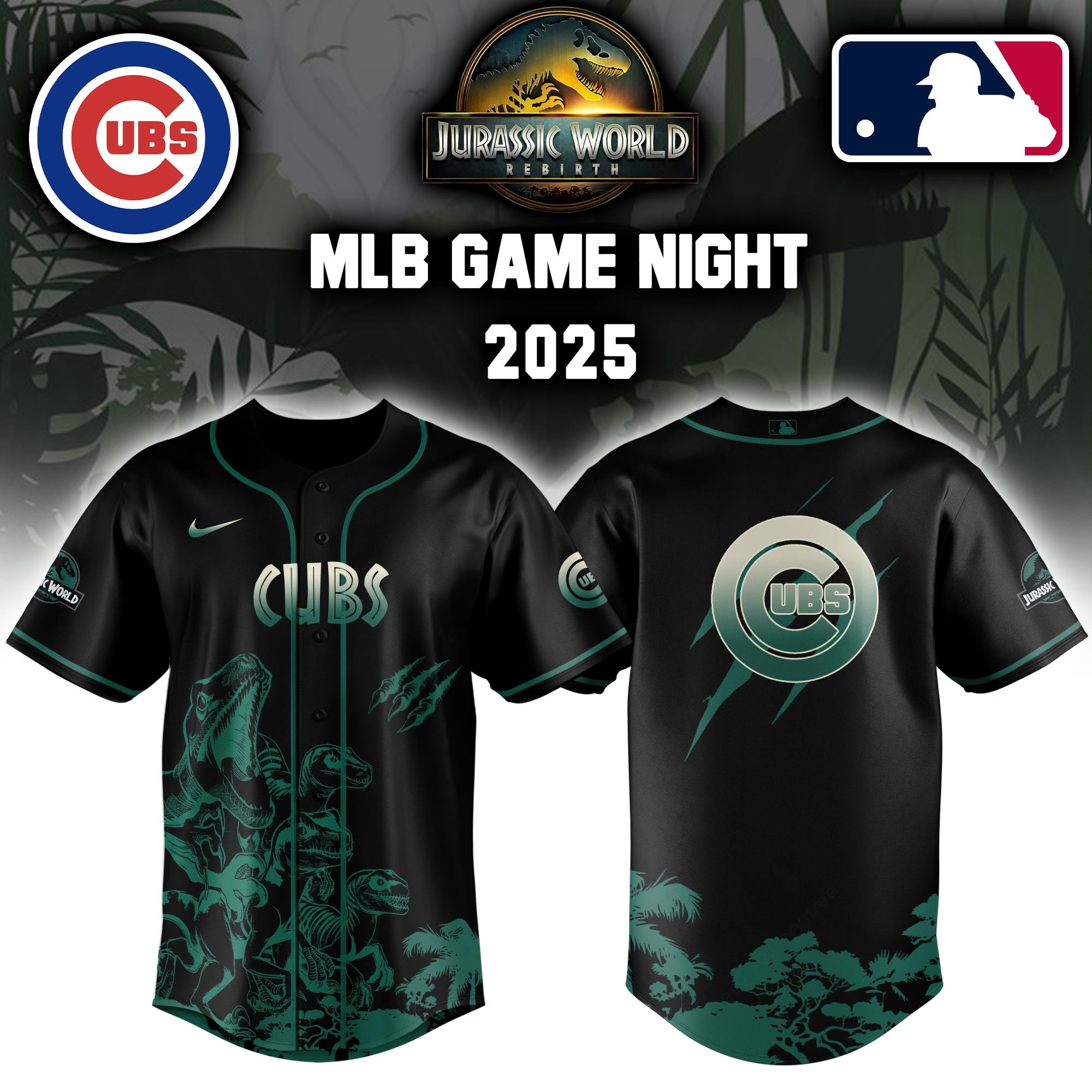 Chicago Cubs x Jurassic World Baseball Jersey Colab 2025 Thoughtful Cubs Shirt Gift For MLB Fans Merch