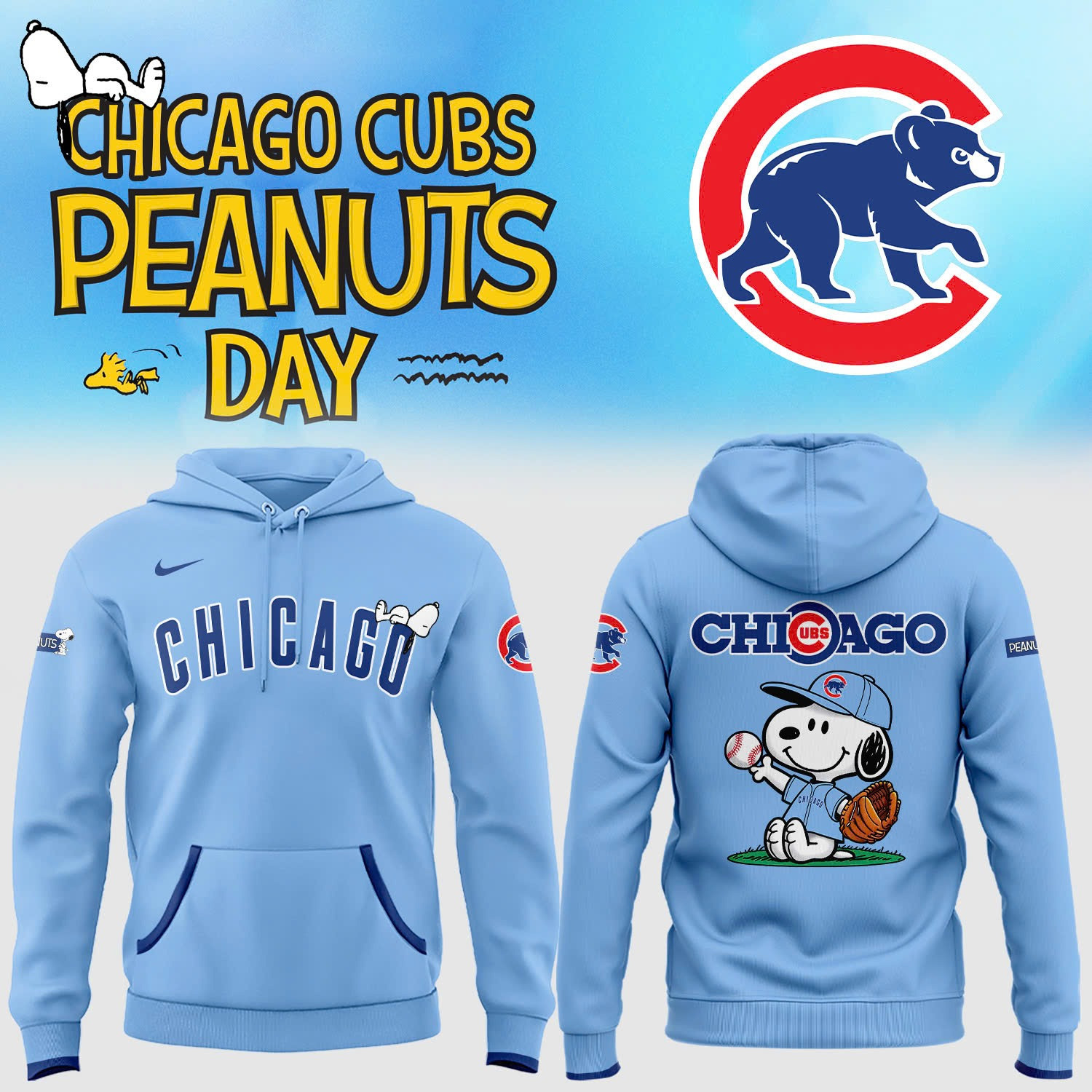 Chicago Cubs x Peanuts Day Hoodie Cute Snoopy Lovers Best Gifts For For Cubs Fans