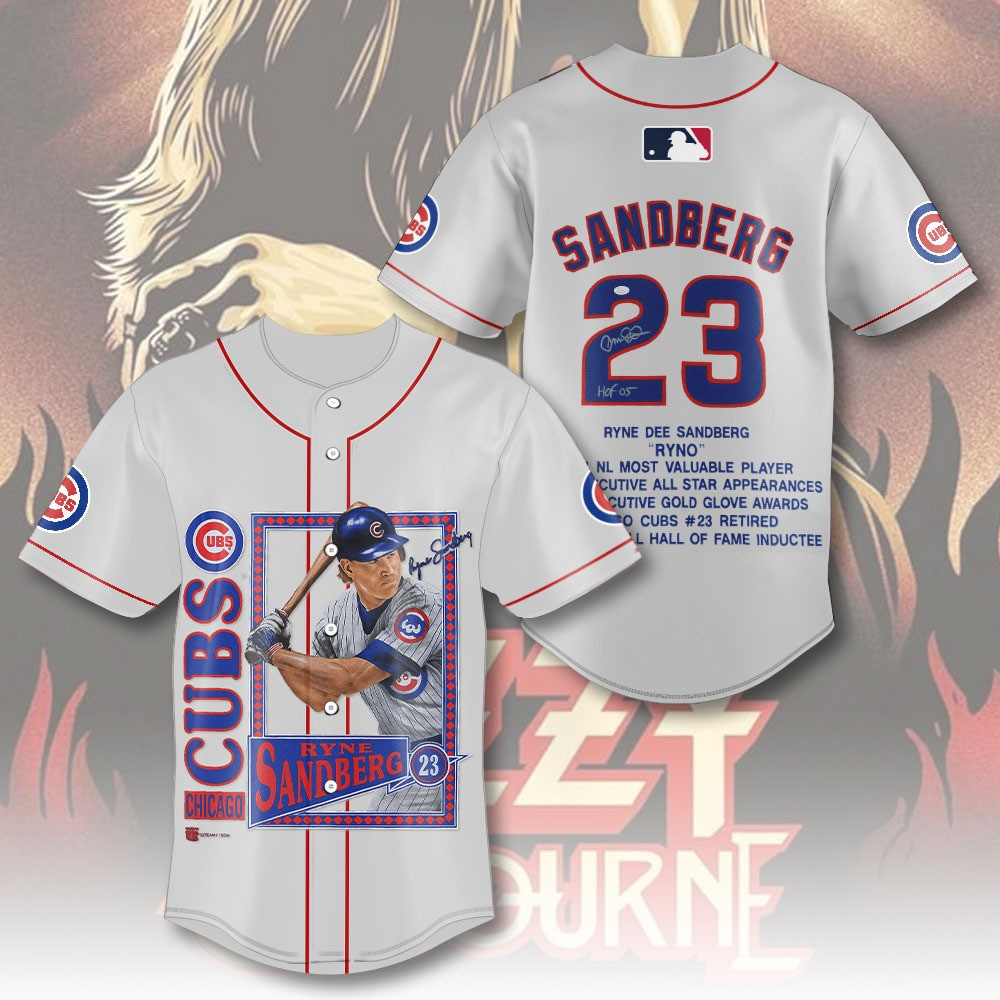 Chicago Cubs x RIP Ryne Sandberg Baseball Jersey Present Gifts For Baseball Lovers