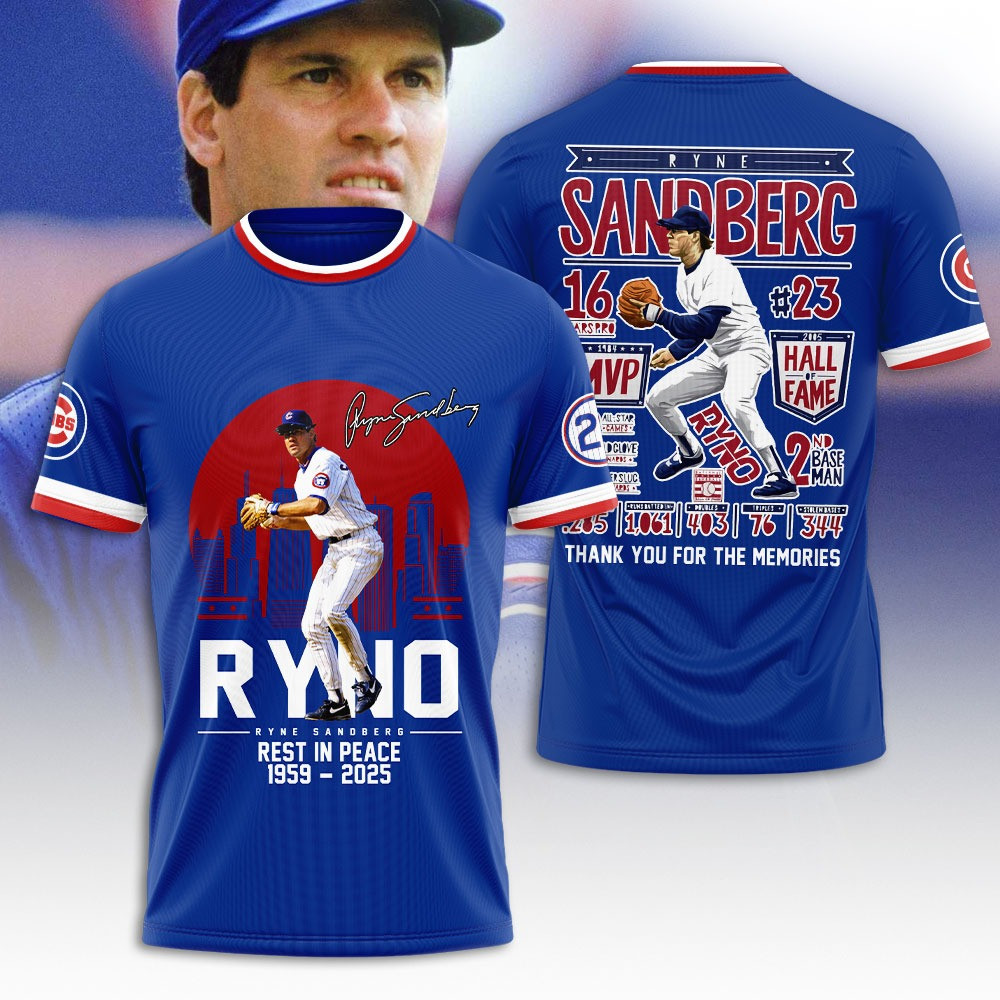 Chicago Cubs x Ryne Sandberg 23 T-Shirt Gift Ideas For Baseball Fans