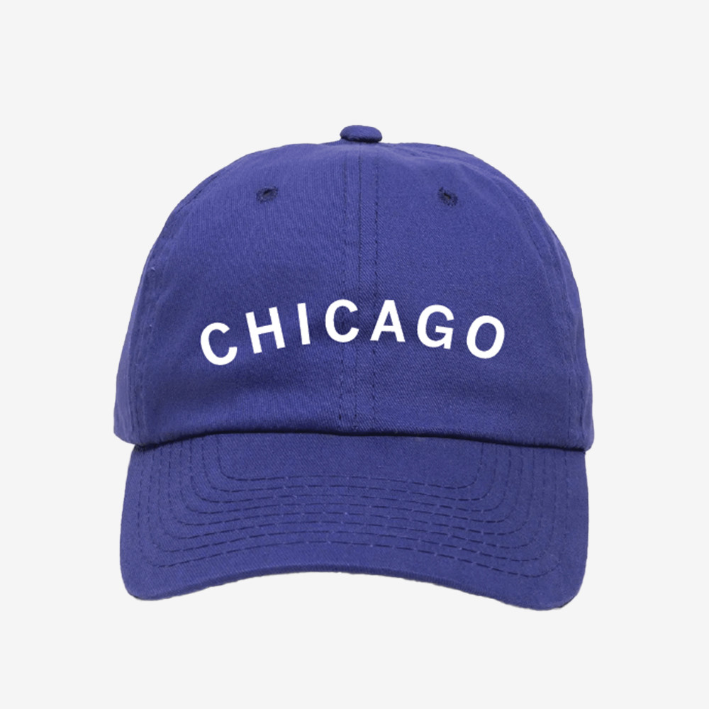 Chicago Curved Logo Blue Dad Hat Patriotic Chicago Baseball Cap Gift Ideas