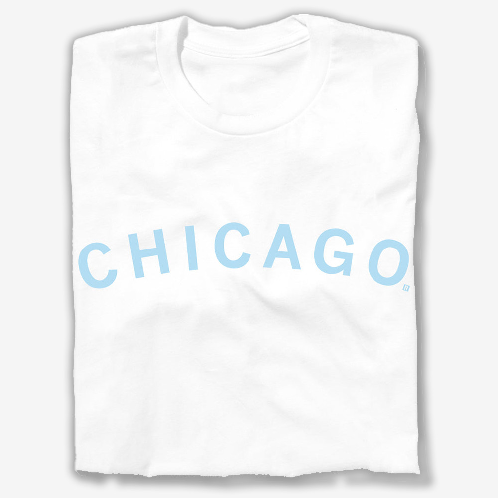 Chicago Curved Logo T-Shirt Patriotic Chicago Clothes Great Gifts For Patriots
