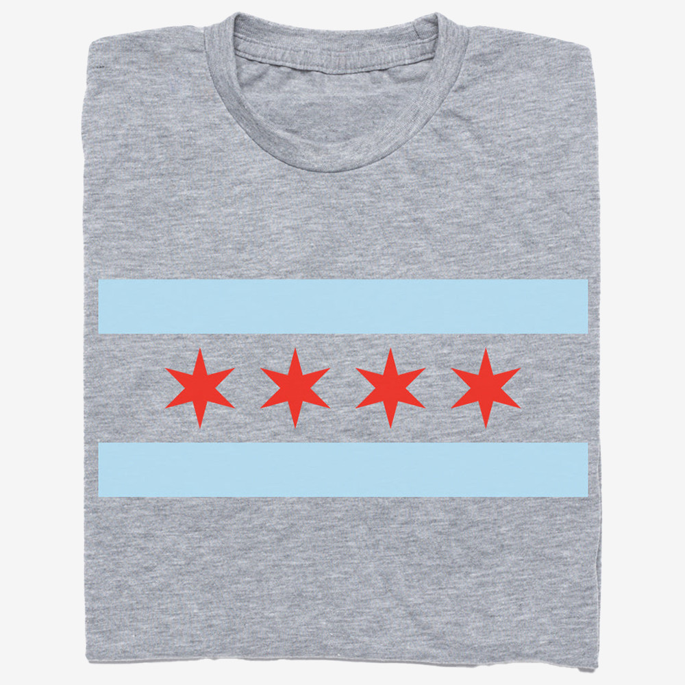 Chicago Flag Stars Graphic T-Shirt Patriotic Chicago Shirt Best Gifts For Supporters