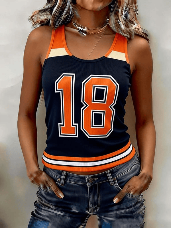 Chicago Football 18 Tank Top For Women's GameDay Shirt CB Merch Gifts For Chicago Football Fans