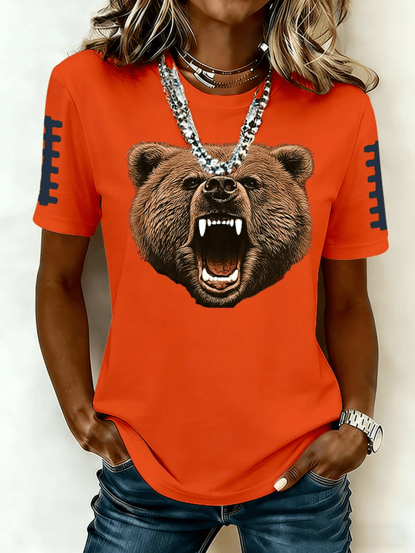 Chicago Football CB T-Shirt Chicago Strong Merch Bears Shirt Orange Gifts For Football Lovers