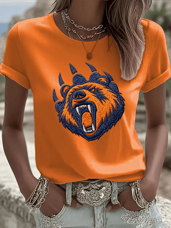 Chicago Football CB T-Shirt Forever Chicago Apparel Bear Paws Shirt Orange Gifts For Women's Chicago Football CB T-Shirt Forever Chicago Apparel Bear Paws Shirt Orange Gifts For Women's