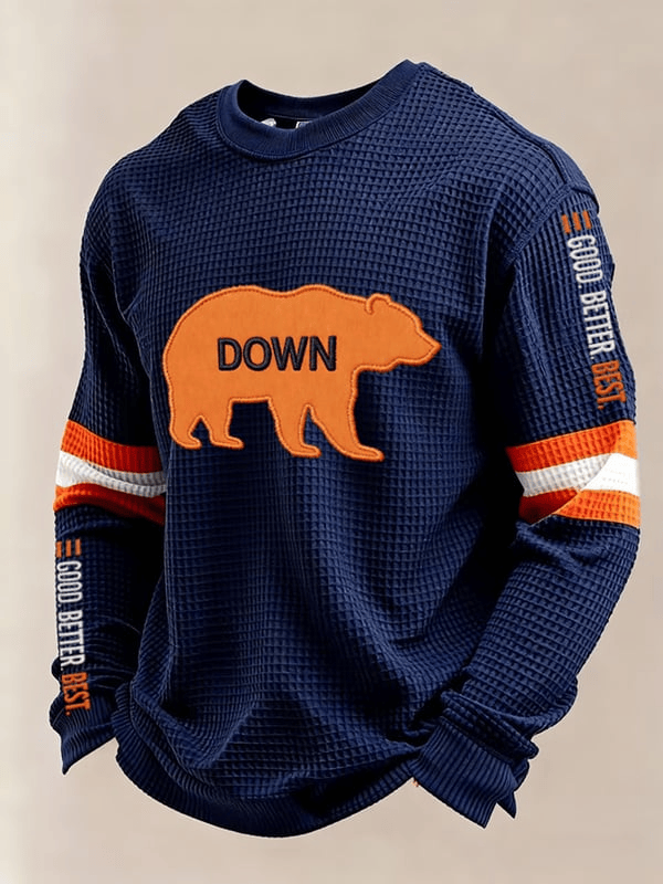 Chicago Football Good Better Best Waffle Long Sleeve T-Shirt Chicago Pride Bear Down Shirt Navy