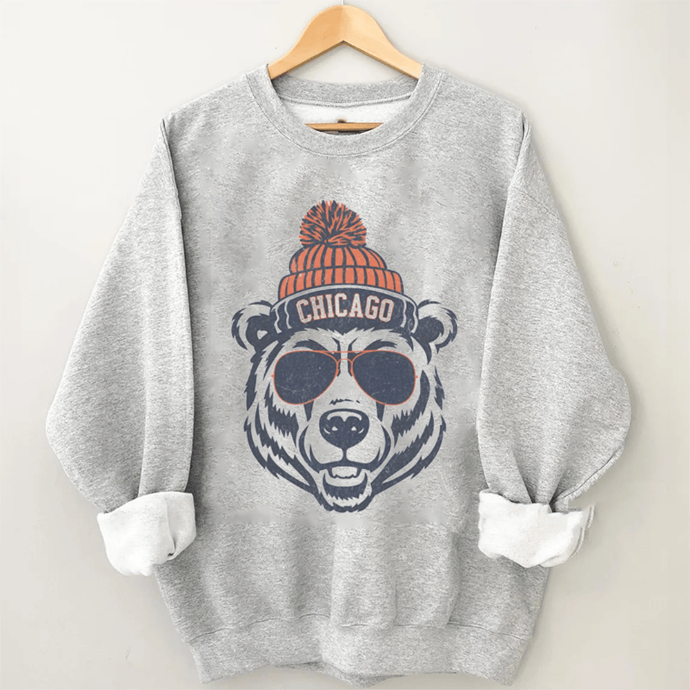 Chicago Football Mascot Sweatshirt Game Day Best Presents For Football Lovers