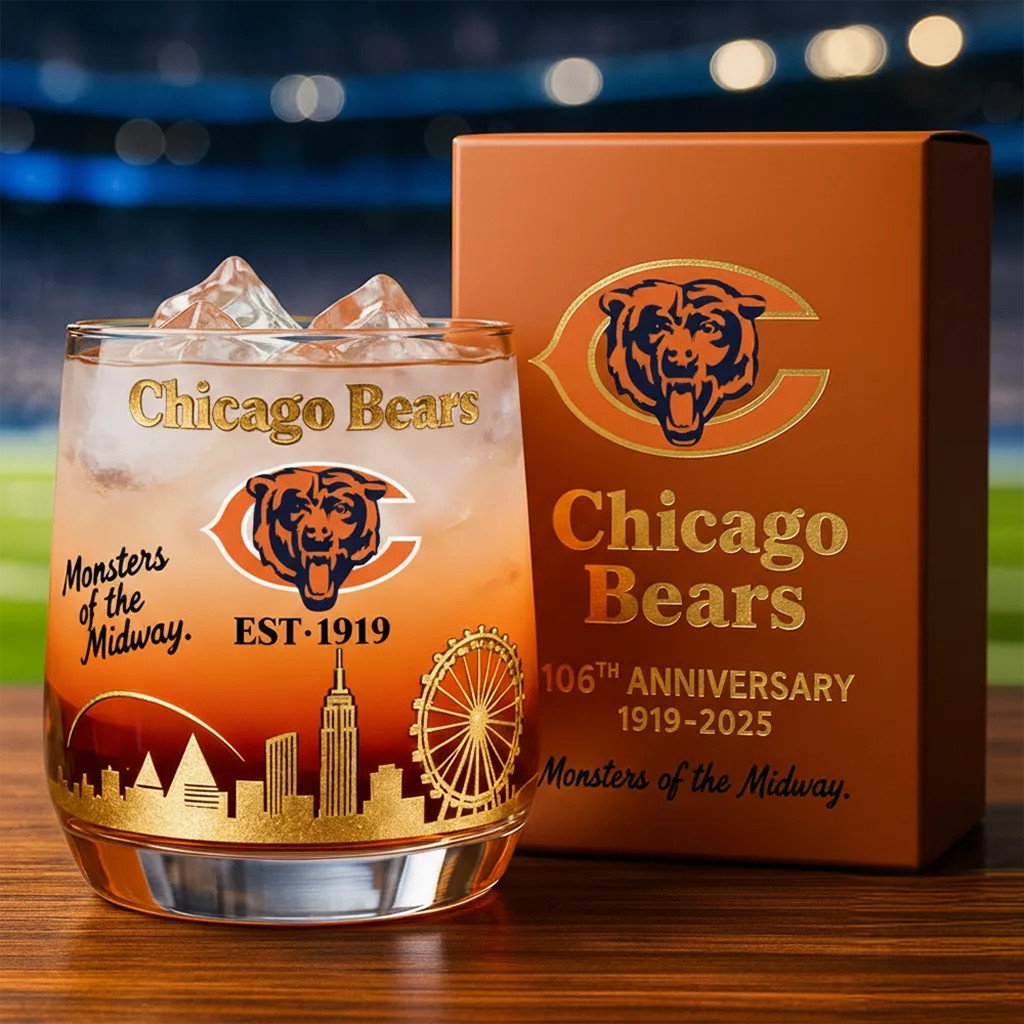 Chicago Football Merch 106Th Anniversary Monsters Of The Midway Whiskey Glass Fan Gifts Chicago Football Merch 106Th Anniversary Monsters Of The Midway Whiskey Glass Fan Gifts