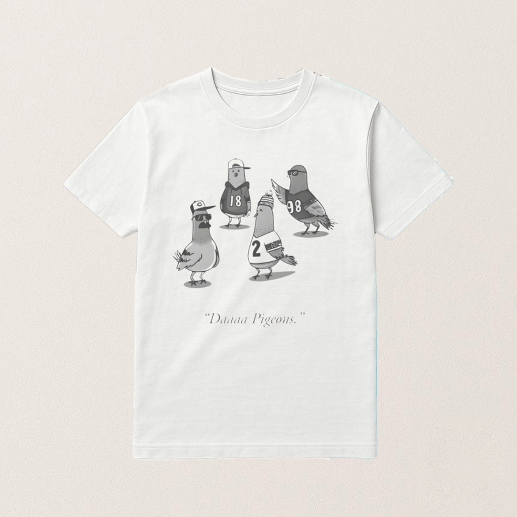 Chicago Football Merch Daaaa Pigeons Shirt Funny T-Shirt Gifts For Friends