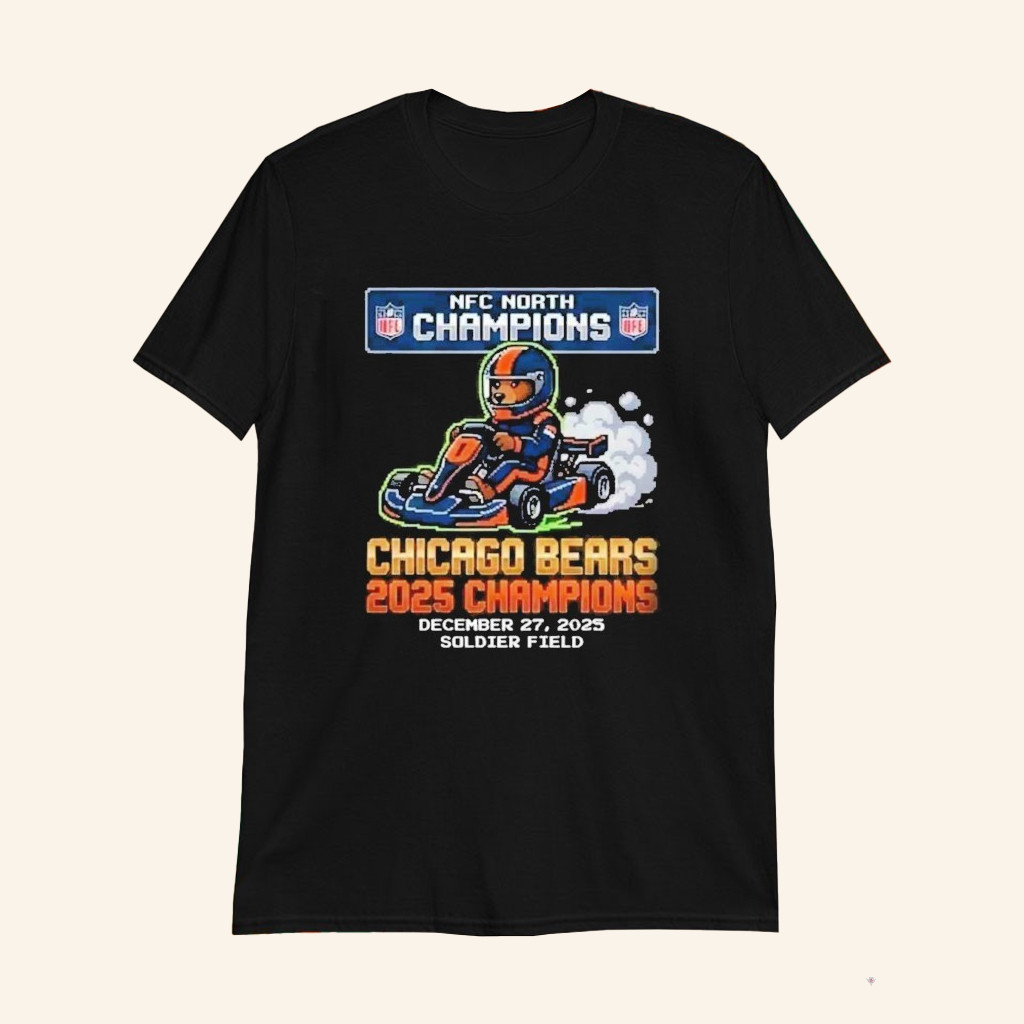 Chicago Football NFC North Champions December 27 2025 Mario Kart Driving Car T-Shirt Fan Merch Chicago Football NFC North Champions December 27 2025 Mario Kart Driving Car T-Shirt Fan Merch