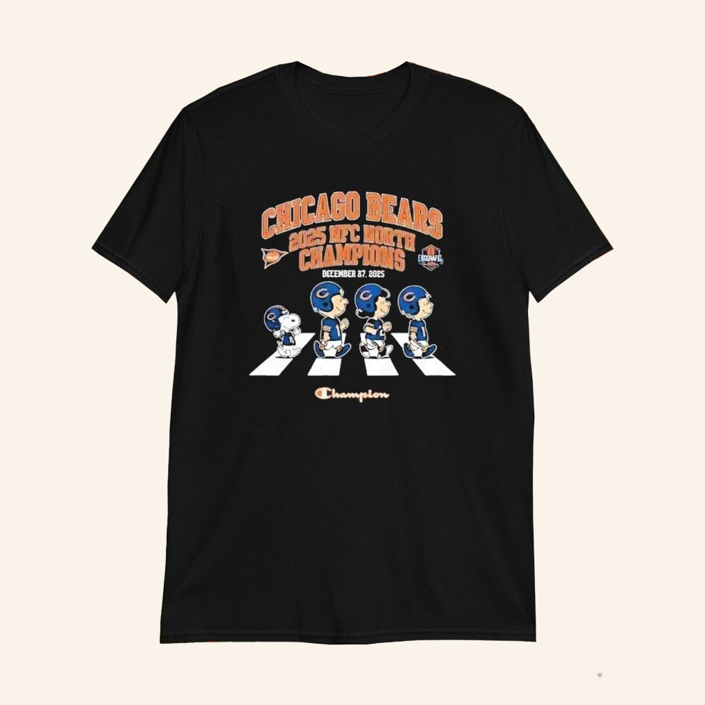 Chicago Football NFC North Champions December 27 2025 Peanuts Abbey Road T-Shirt Fan Merch