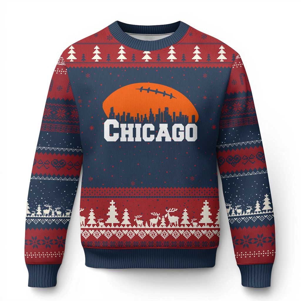 Chicago Football Ugly Christmas Sweater Fan Xmas Sweaters Gifts For Game Days