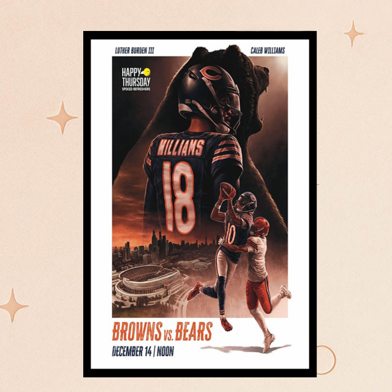 Chicago Football Vs Cleveland Football Dec 14 2025 Soldier Field Chicago IL Poster Fan Merch Chicago Football Vs Cleveland Football Dec 14 2025 Soldier Field Chicago IL Poster Fan Merch
