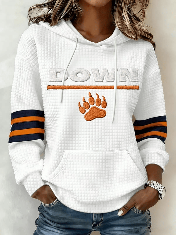 Chicago Football Waffle Hoodie Chicago Pride CB Merch Bear Down Hoodie Gifts For Daughter