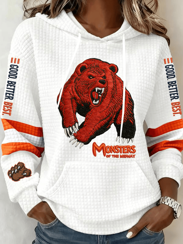 Chicago Football Waffle Hoodie Good Better Best Bears Hoodie Chicago Pride Apparel White