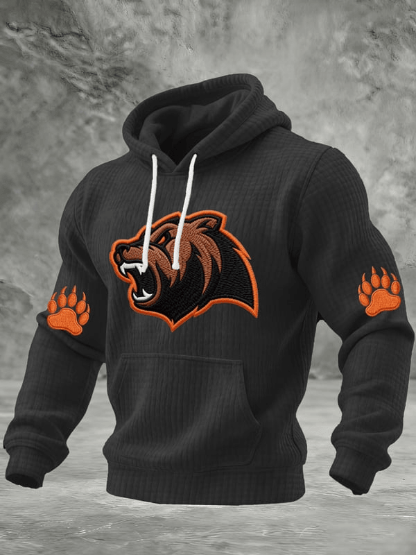 Chicago Football Waffle Hoodie Shirt Chicago Pride CB Merch Game Day Clothing Men's Black Chicago Football Waffle Hoodie Shirt Chicago Pride CB Merch Game Day Clothing Men's Black