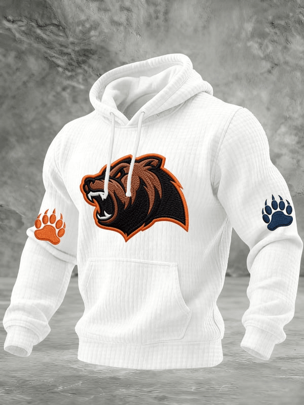 Chicago Football Waffle Hoodie Shirt Chicago Pride CB Merch Game Day Clothing Men's White