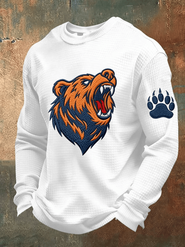 Chicago Football Waffle Long Sleeve T-Shirt Forever Chicago CB Merch Bears Shirt White Gifts