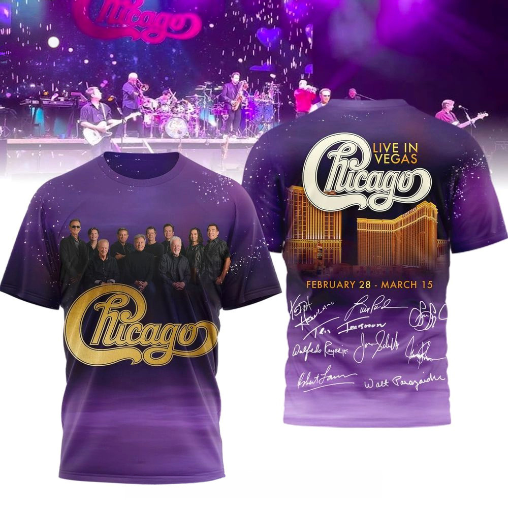 Chicago Live In Vegas 2026 T-Shirt Fan Merch Good Gifts For Father